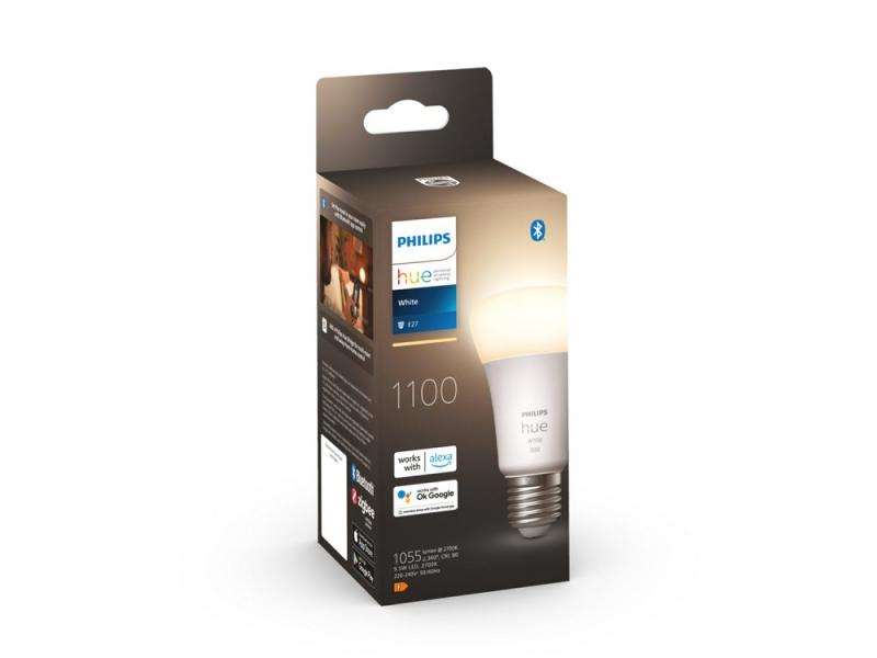 Philips Hue White  E27 LED Lampe 9,5W wie 75W 2700K dimmbares Warmweiß - hell mit 1055 Lumen