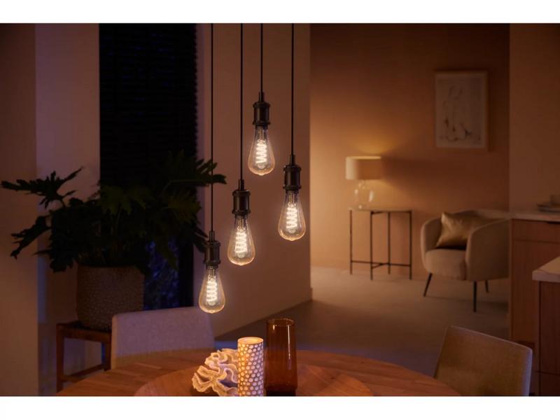 Philips Hue White E27 Filament Edison LED Lampe 7W - Edition mit Glühwedel in ST72 Rustikaform mit tunable White 2200-4500K