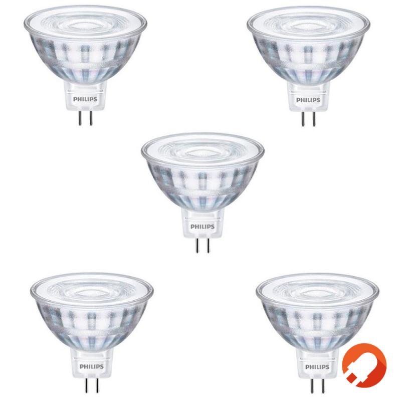 5 x Philips GU5.3 CorePro LED Strahler MR16 36° Austrahlwinkel 4,4W wie 35W 2700K warmweißes Licht Niedervolt