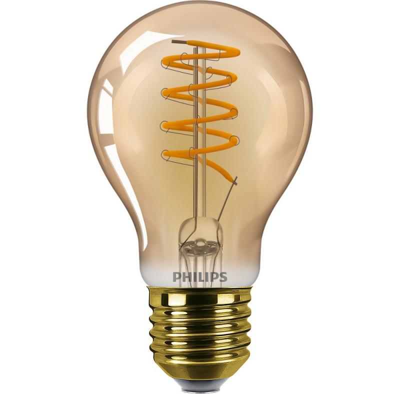 Philips E27 LED Filament LED Lampe im vintage Design dimmbar 4W wie 25W 1800K extra warmweißes Licht - Bernstein/Gold