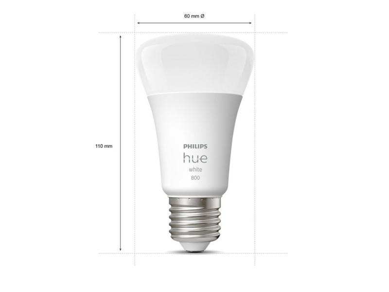 2er Philips Hue White  E27 LED Lampe 11W wie 75W dimmbares  Warmweißes bis kühlweißes Licht - hell mit 1055 Lumen