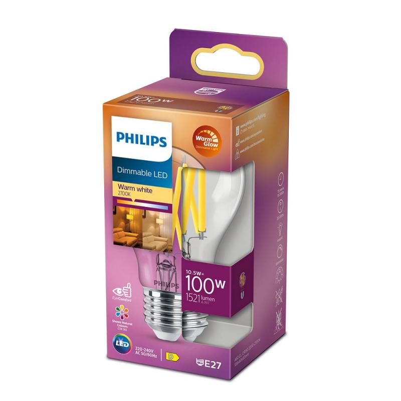 PHILIPS LED Leuchtmittel E27 11,5W = 100W WarmGlow warmweißes Licht mit Dimmfunktion