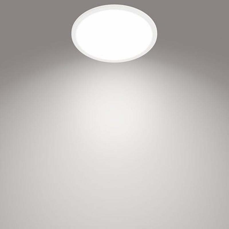 Weiße Superslim Philips myLiving LED Deckenleuchte ø25cm warmweißes Licht mit Eye Comfort & drei Helligkeitseinstellungen