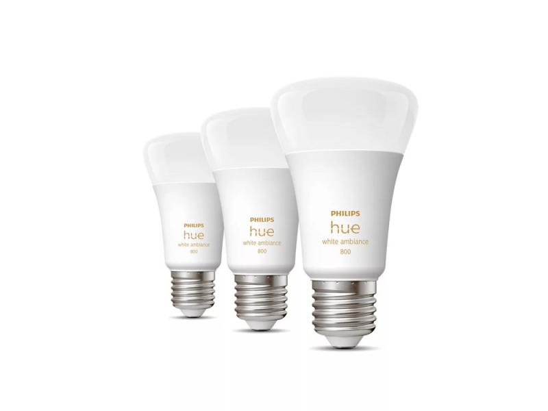 3er Philips Hue White Ambiance E27 Lampen 9W - tubable white dimmbar