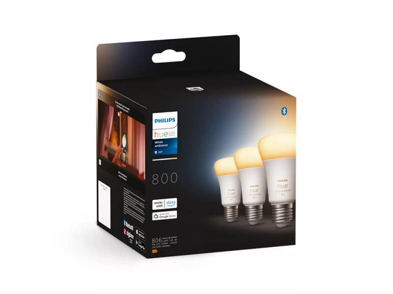 3er Philips Hue White Ambiance E27 Lampen 9W - tubable white dimmbar