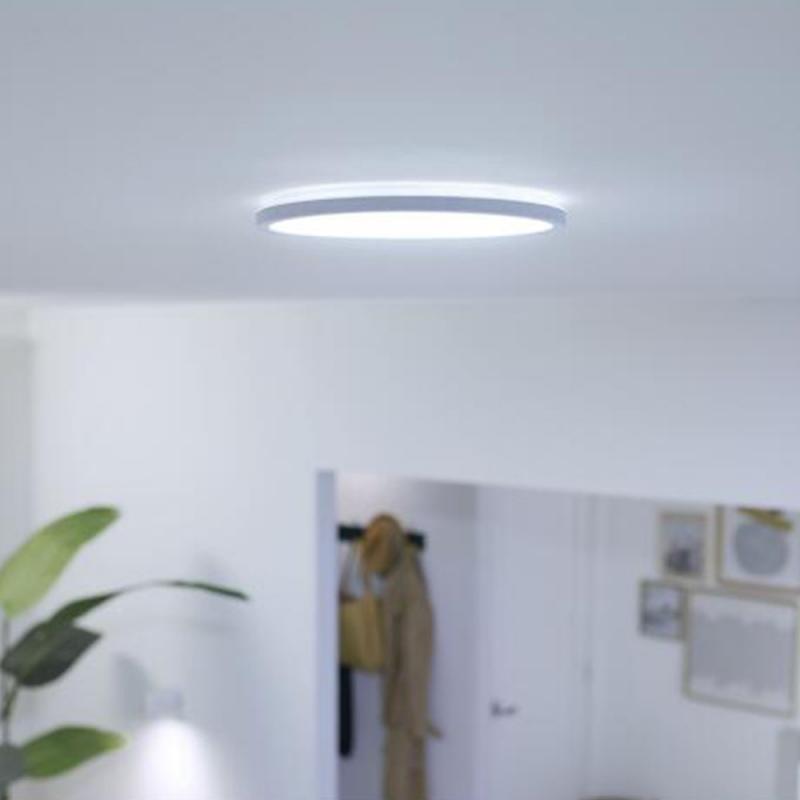 WIZ Smarte Superslim LED Deckenleuchte in Weiß WLAN/Wi-Fi Tunable White Ø43cm leistungsstark für große Räume