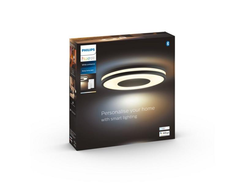 Philips Hue White Ambiance Deckenleuchte BEING mit Dimmschalter in Schwarz mit Tunable White