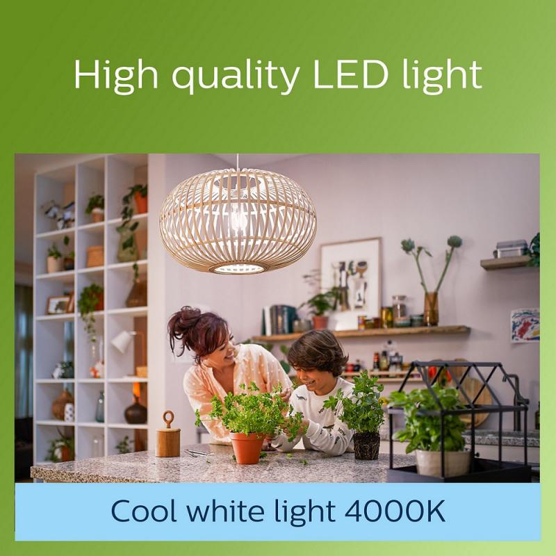 Besonders effiziente PHILIPS E27 LED Filament Lampe 5,2W wie 75W universalweißes Licht 4000K klar