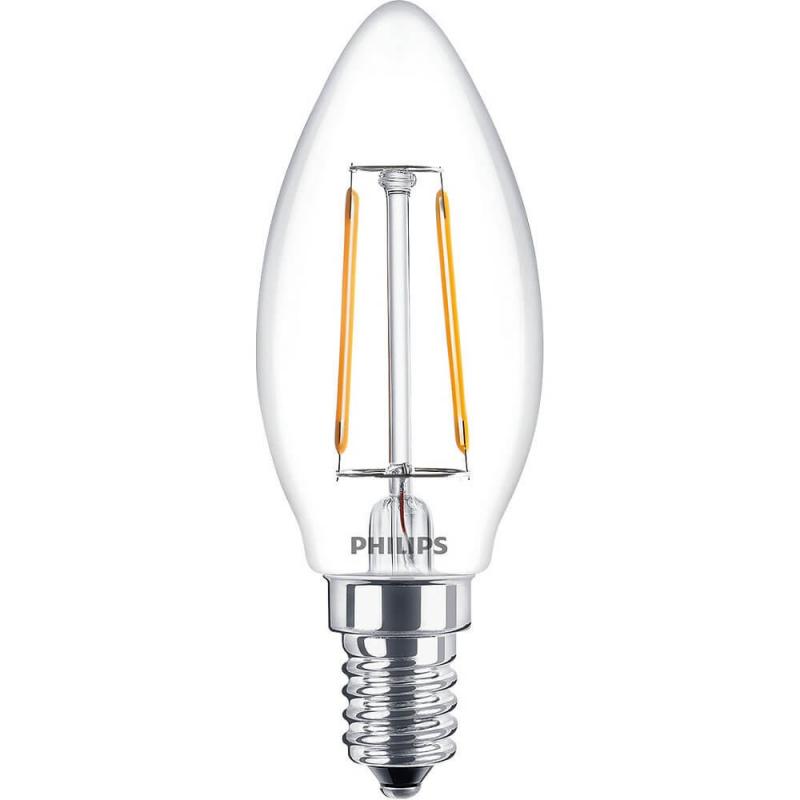 PHILIPS E14 Classic LED Kerze Filament Lampe 2W wie 25W warmweisses Licht