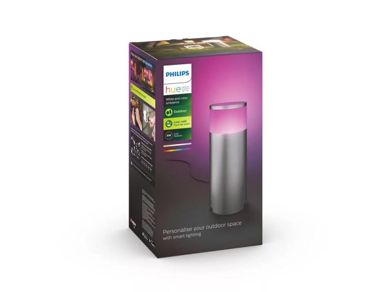 Philips Hue White Ambiance Calla LED Sockelleuchte silber