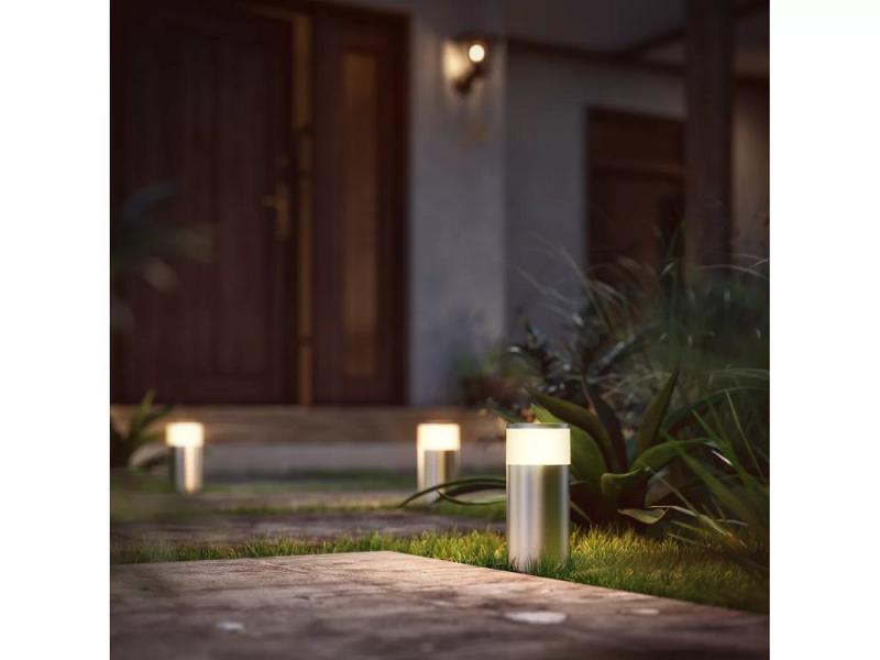 Philips Hue White Ambiance Calla LED Sockelleuchte silber