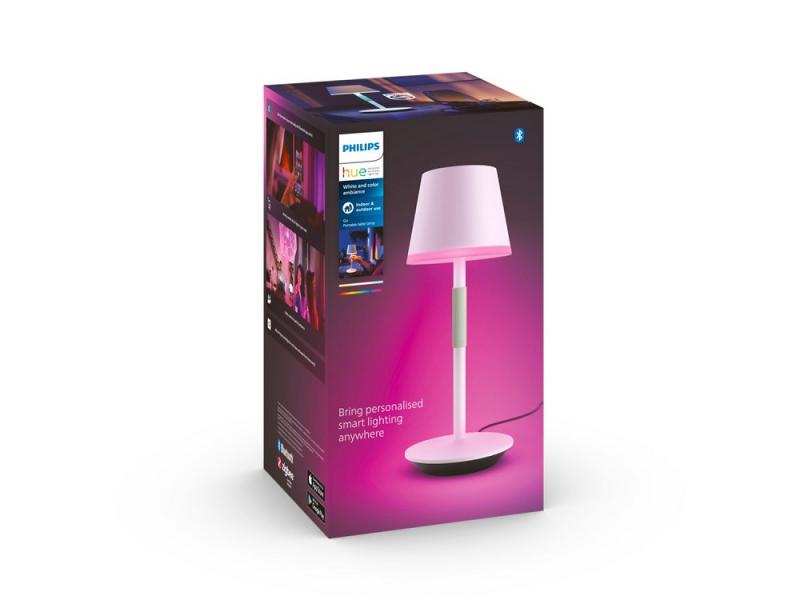 Philips Hue White & Color Ambiance Tragbare Tischleuchte Go mit Akku & RGBW Bluetooth und Zigbee