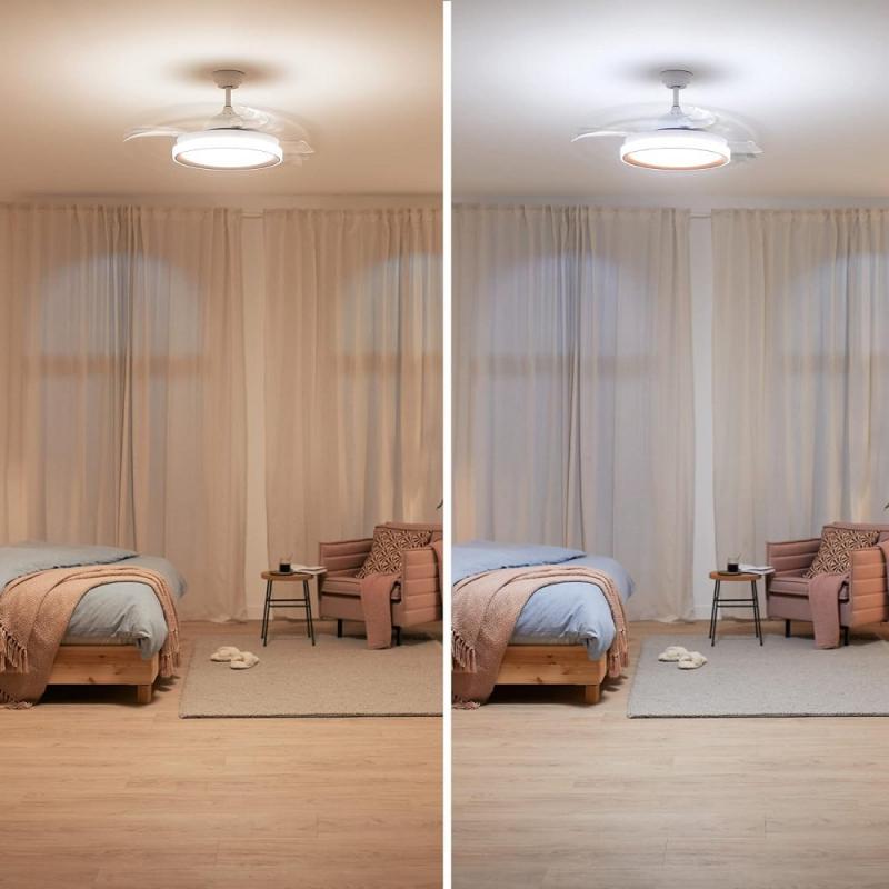 Philips Decken Ventilator BLISS mit LED Licht &  Fernbedienung & Scene Switch Lichteinstellungen weiß 28 +35 Watt