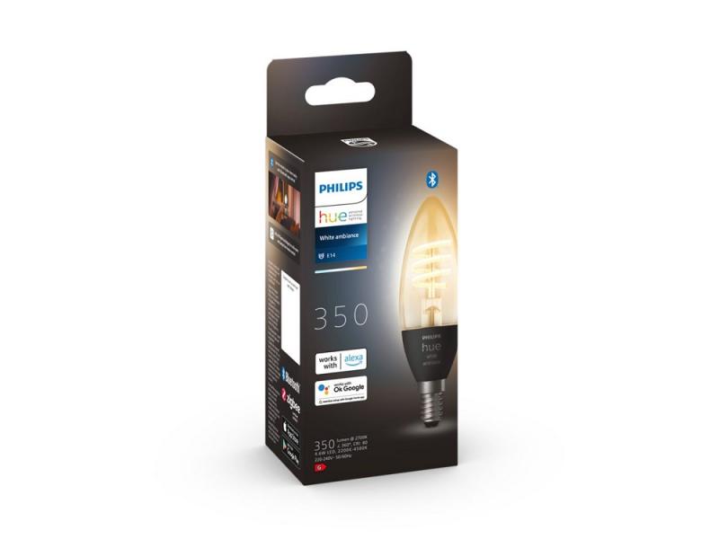 Philips Hue White E14 Filament Lampe Kerzenform dimmbar 4,4W - Von warmweißem bis hin zu kühlem Tageslicht