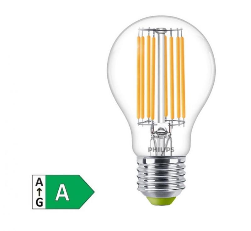 Besonders effiziente PHILIPS E27 LED Filament Lampe 4W wie 60W universalweißes Licht 4000K - Beste Energie Effizienz Klasse