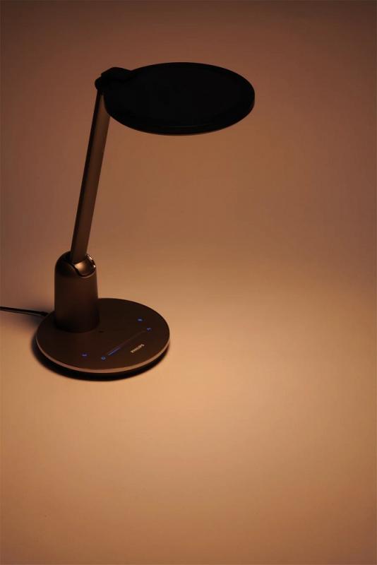 Philips LED Einstein Schreibtischleuchte dunkelgrau 15W mit Touchdimmer Tunable White