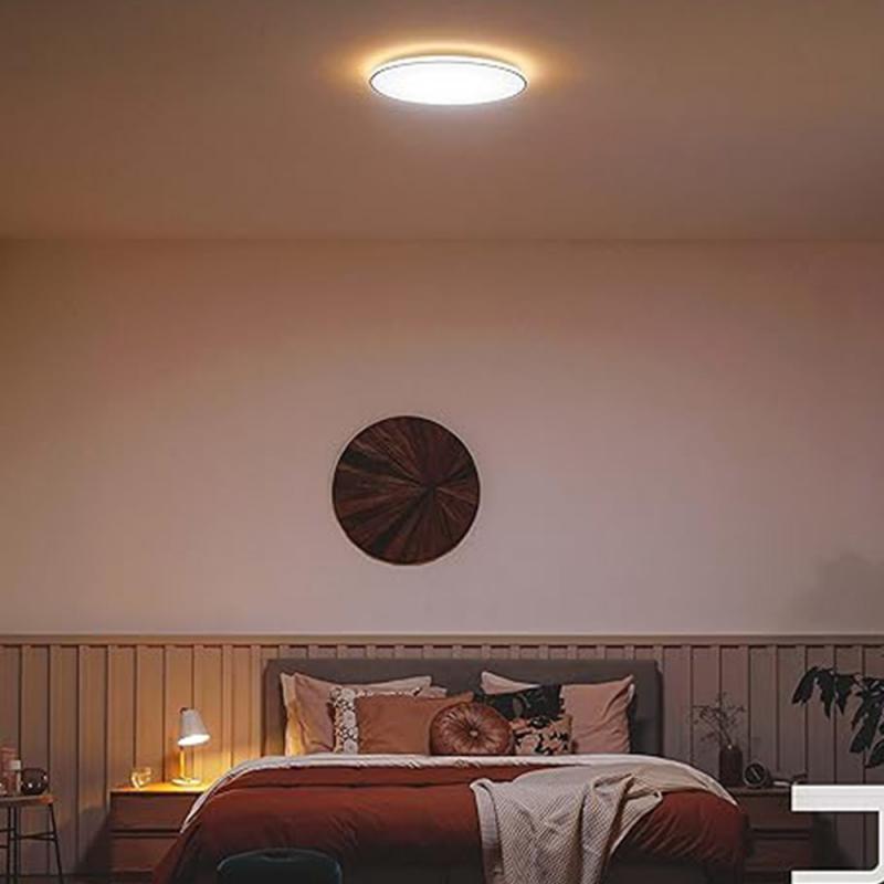 Flache Philips LED Deckenleuchte Ozziet weiß dimmbar ø30cm warmweißes Licht mit zwei Zonen