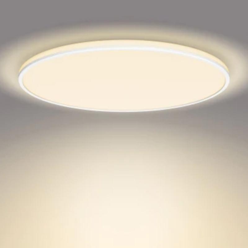 Flache Philips LED Deckenleuchte Ozziet weiß dimmbar ø50cm 2700K warmweißes Licht mit zwei Zonen