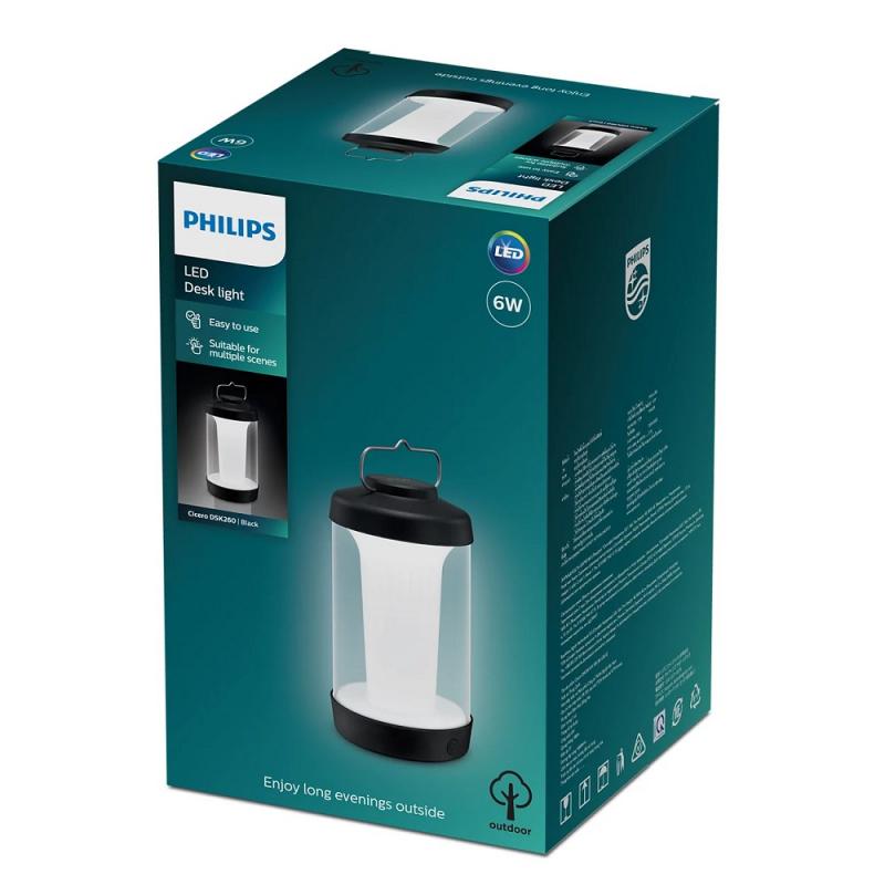 Philips Akku USB LED Tischleuchte Cicero für Camping und Grillbeleuchtung in Weiß dimmbar IP54