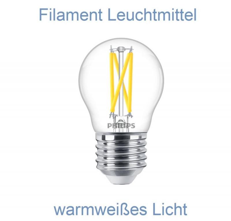 PHILIPS E27 Classic LED Lampe 2,5 Watt wie 25 Watt warmweisses dimmbares Licht klar dekorative Filamentoptik