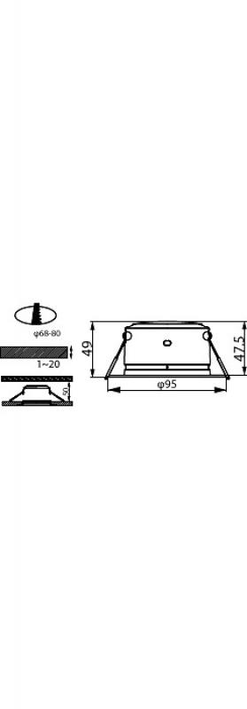 Philips Diamond Einbauspot 3,5W, Einbau-Durchmesser 80mm, weiß, 4000K neutralweißes Licht 110°, Einbautiefe 70mm