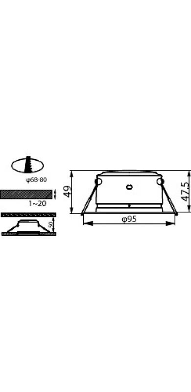 Philips Diamond Einbauspot 3,5W, Einbau-Durchmesser 80mm, 3000K warmweißes Licht 110°, Einbautiefe 70mm