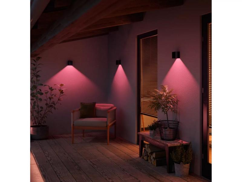 Philips Hue Hue White Color Ambiance Resonate Outdoor Wandleuchte IP44 - nach unten gerichteter Lichtstrahl