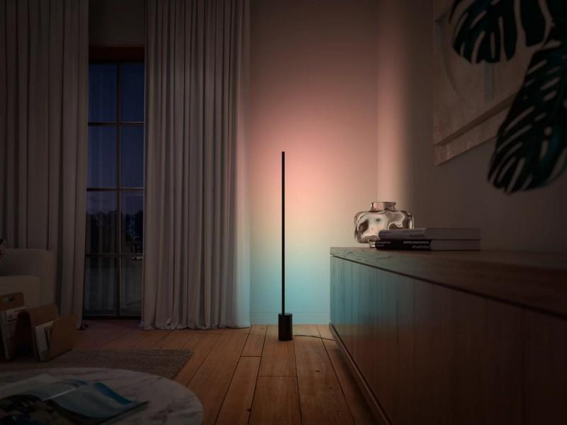 Philips Hue White and Color Ambiance Gradient Signe Stehleuchte schwarz - minimalistisch & schlank