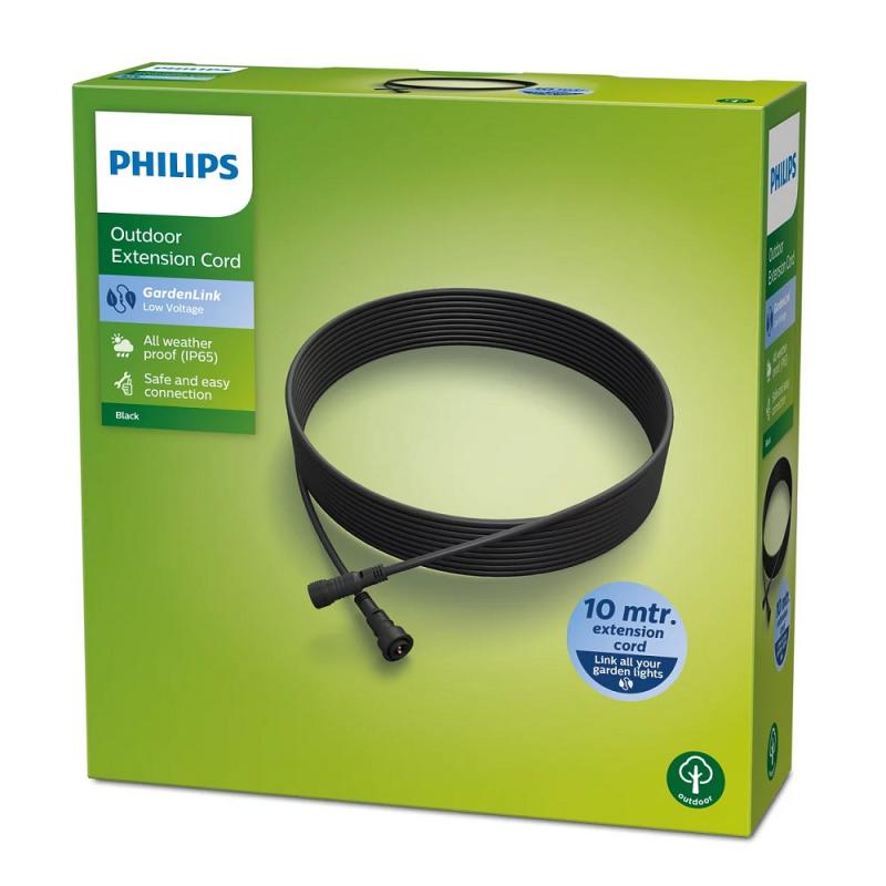 10  Meter Philips NV Verlängerungskabel Gardenlink in Schwarz IP65 12V