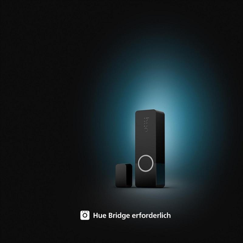 PHILIPS Hue Secure Tür-/Fensterkontakt Sensor Batteriebetrieb - steuerbar via App, kompatibel mit Amazon Alexa