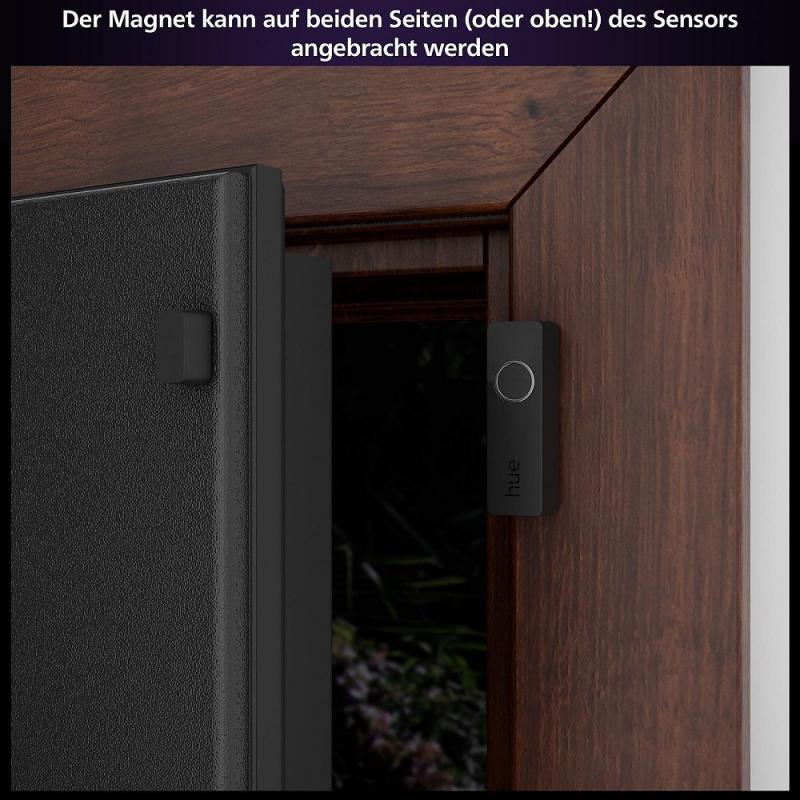 PHILIPS Hue Secure Tür-/Fensterkontakt Sensor Batteriebetrieb - steuerbar via App, kompatibel mit Amazon Alexa