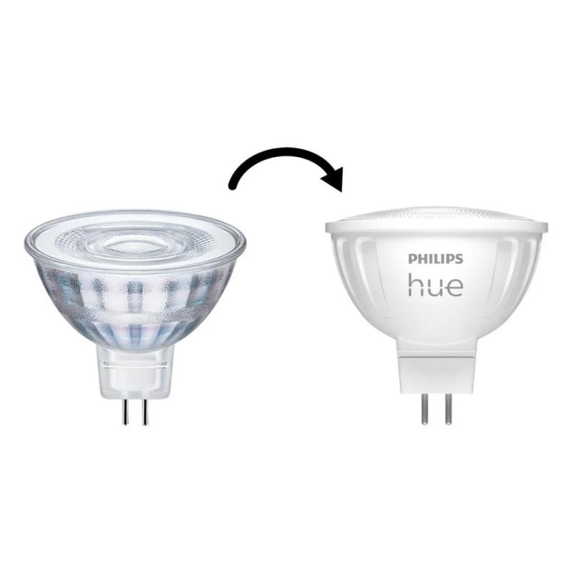 Philips Hue LED Spot GU5.3 6,3 Watt Tunable White 2000-6500 Kelvin - steuerbar via App, kompatibel mit Amazon Alexa