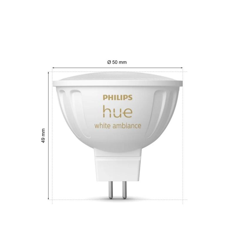 Philips Hue LED Spot GU5.3 6,3 Watt Tunable White 2000-6500 Kelvin - steuerbar via App, kompatibel mit Amazon Alexa