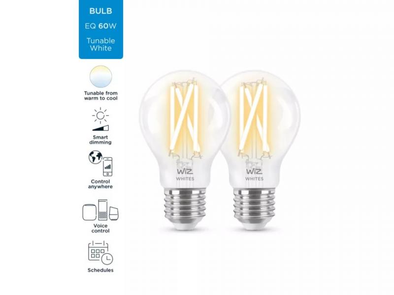 2er Pack WIZ E27 Smarte LED Filament Lampe Tunable White 7W wie 60W WLAN