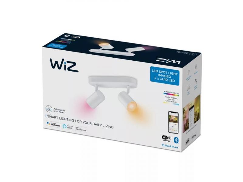 WIZ Smarter 2-flammiger LED RGB Deckenstrahler Imageo in Weiß WLAN/Wi-Fi Tunable White & Color