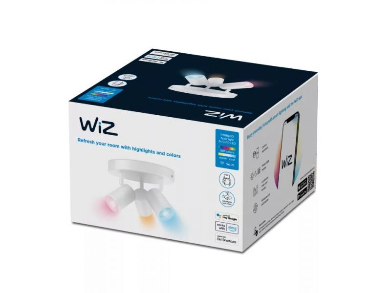 WIZ Smarter 3-flammiger RGB LED Deckenstrahler Imageo rund in Weiß WLAN/Wi-Fi Tunable White