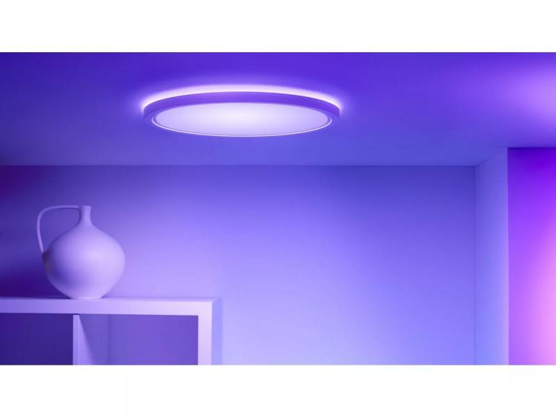 WIZ Smarte Superslim LED Deckenleuchte in Weiß WLAN/Wi-Fi Ø54cm RGBW leistungsstark für große Räume