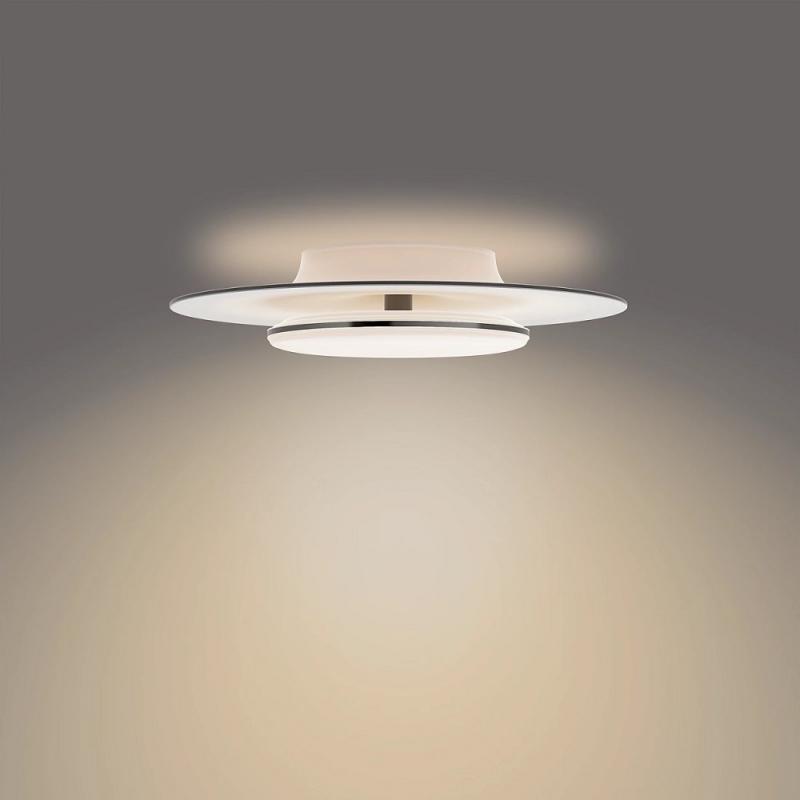 Philips Garnet LED-Deckenlampe SceneSwitch 40cm weiß mit schwarzem Dekorrand