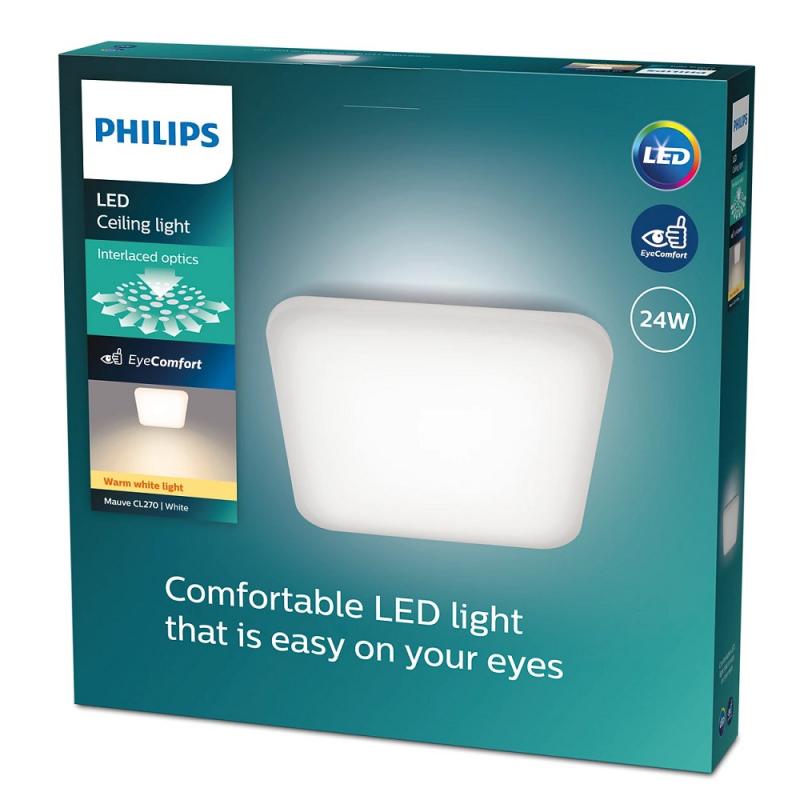 Philips Mauve LED-Deckenleuchte 2.700K 43 x 43 cm