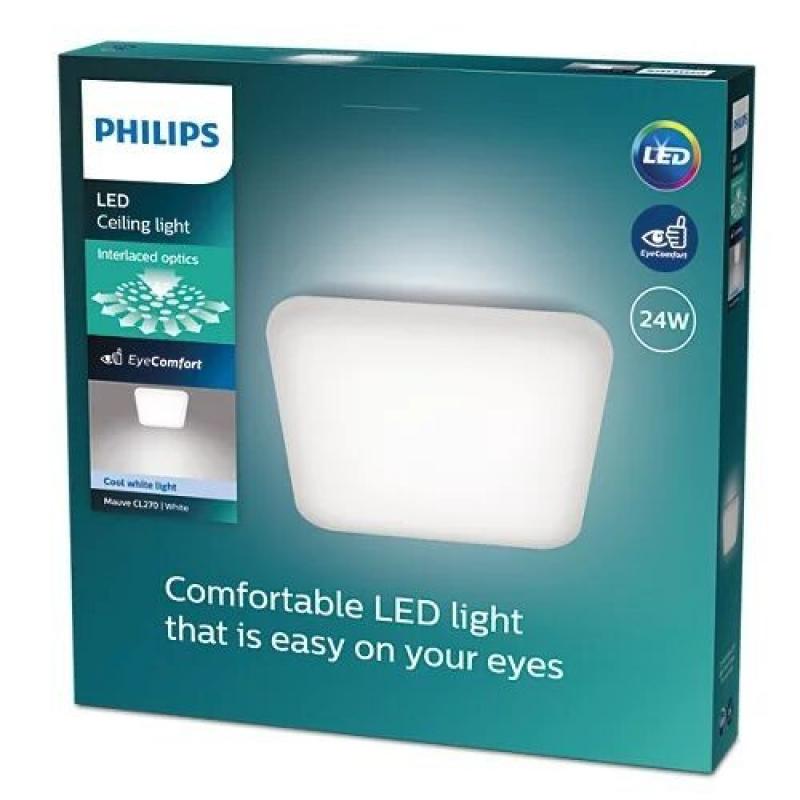 Philips LED Deckenleuchte Mauve in Weiß quaqdratische Form neutralweißes Licht - Sale - Nur begrenzter Bestand verfügbar: