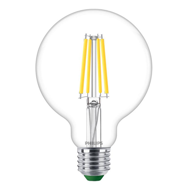 Besonders effiziente PHILIPS E27 LED Filament Lampe Globe G95 4W = 60W 4000K neutralweißes Licht - Beste Energie Effizienz Klasse
