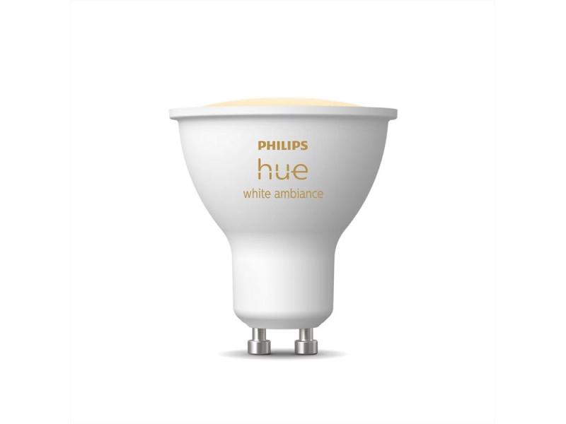 Philips Hue White Ambiance GU10 LED Spot 4,2W wie 35W dimmbar Bluetooth- und ZigBee-Steuerung