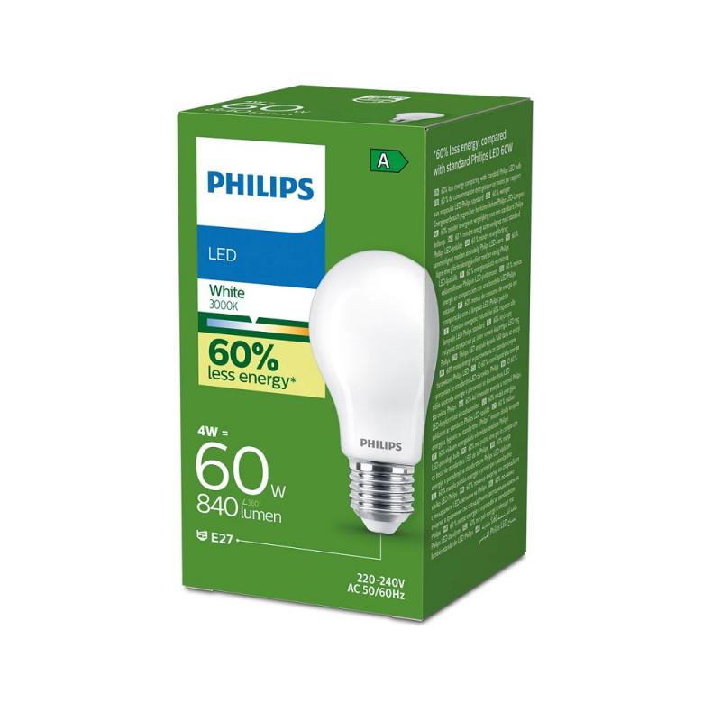 PHILIPS Classic E27 Ultra Efficientes LED Leuchtmittel 4W wie 60W warmweißes Licht 3000K opalweiß mattiert