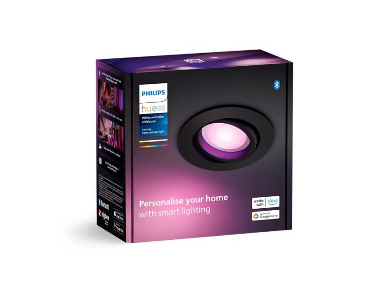 Philips Hue White & Color Ambiance Centura Einbauspot 3er Set schwenkbar in Schwarz IP20