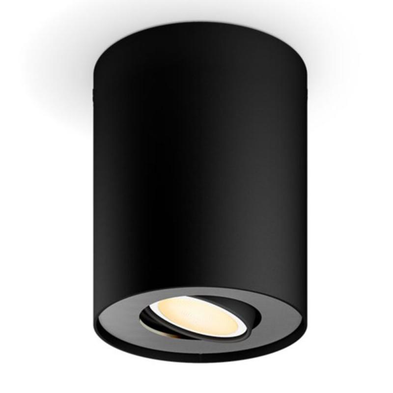 Philips Hue Schwenkbarer Deckenstrahler PILLAR Tunable White Schwarz inkl. Dimmschalter