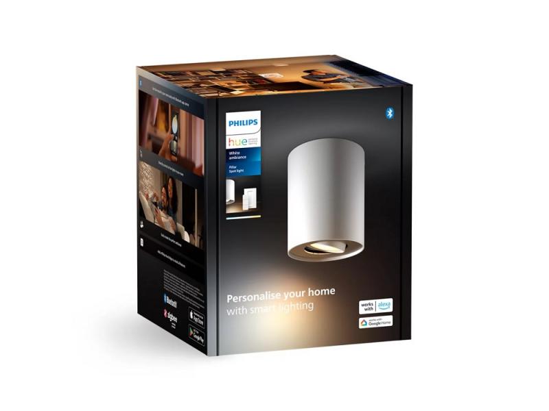 Philips Hue Schwenkbarer Deckenstrahler PILLAR Tunable White weiß inkl. Dimmschalter