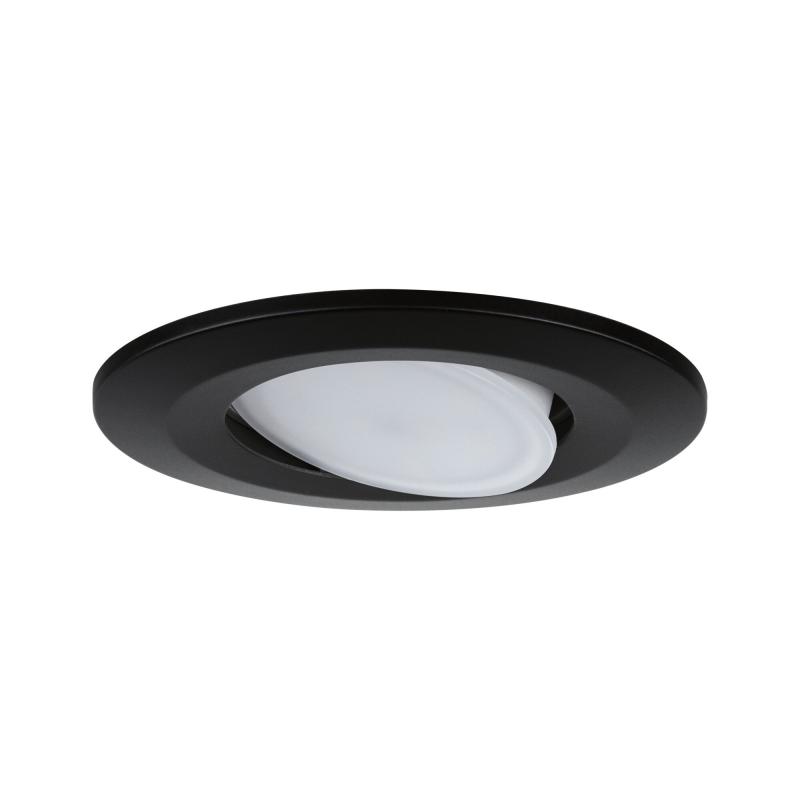 Paulmann 92461 LED Einbauleuchte Calla schwenkbar IP65 rund 90mm 30° 6W 500lm 230V 4000K Schwarz matt