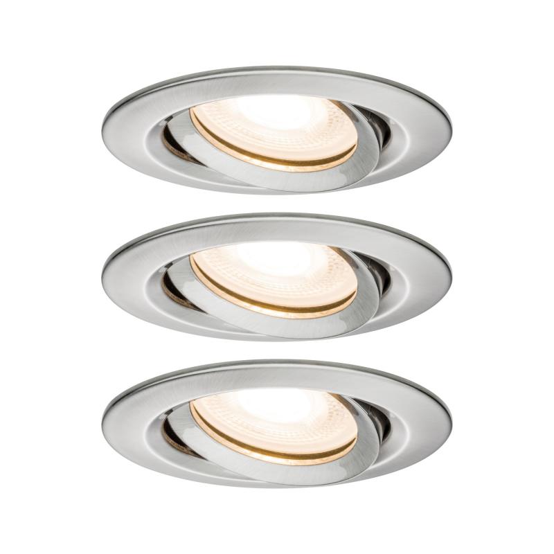 Paulmann 92900 Einbauleuchte Set Nova Plus IP65 schwenkbar LED 3x 7W GU10 Eisen geb