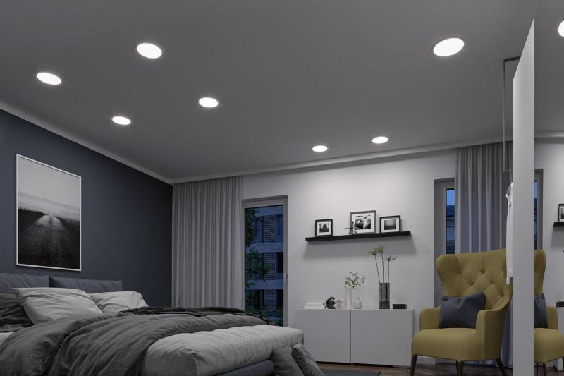 Smartes LED Einbaupanel Paulmann 93045 AREO VariFit IP44 15W Tuneable White Zigbee 175mm Chrom matt