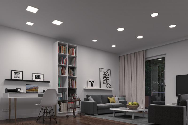 Smart Home LED Einbau Panel AREO VariFit IP44 18W Tuneable White Zigbee 230x230mm Weiß Paulmann 93048